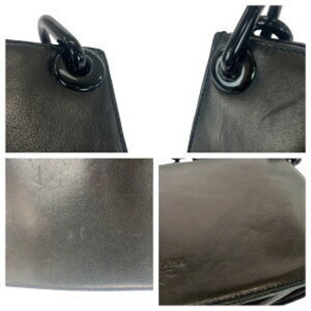 Prada Leather Plachain Shoulder Bag Black - Picture 6 of 10